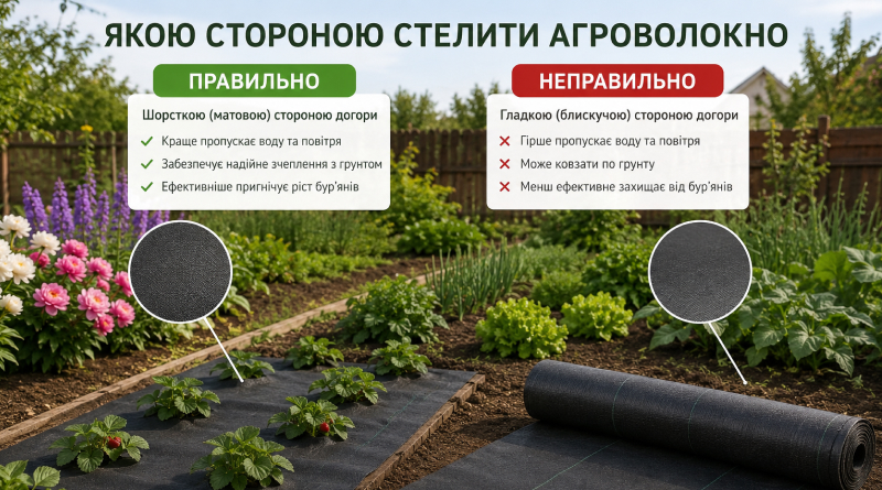 Якою стороною правильно стелити агроволокно